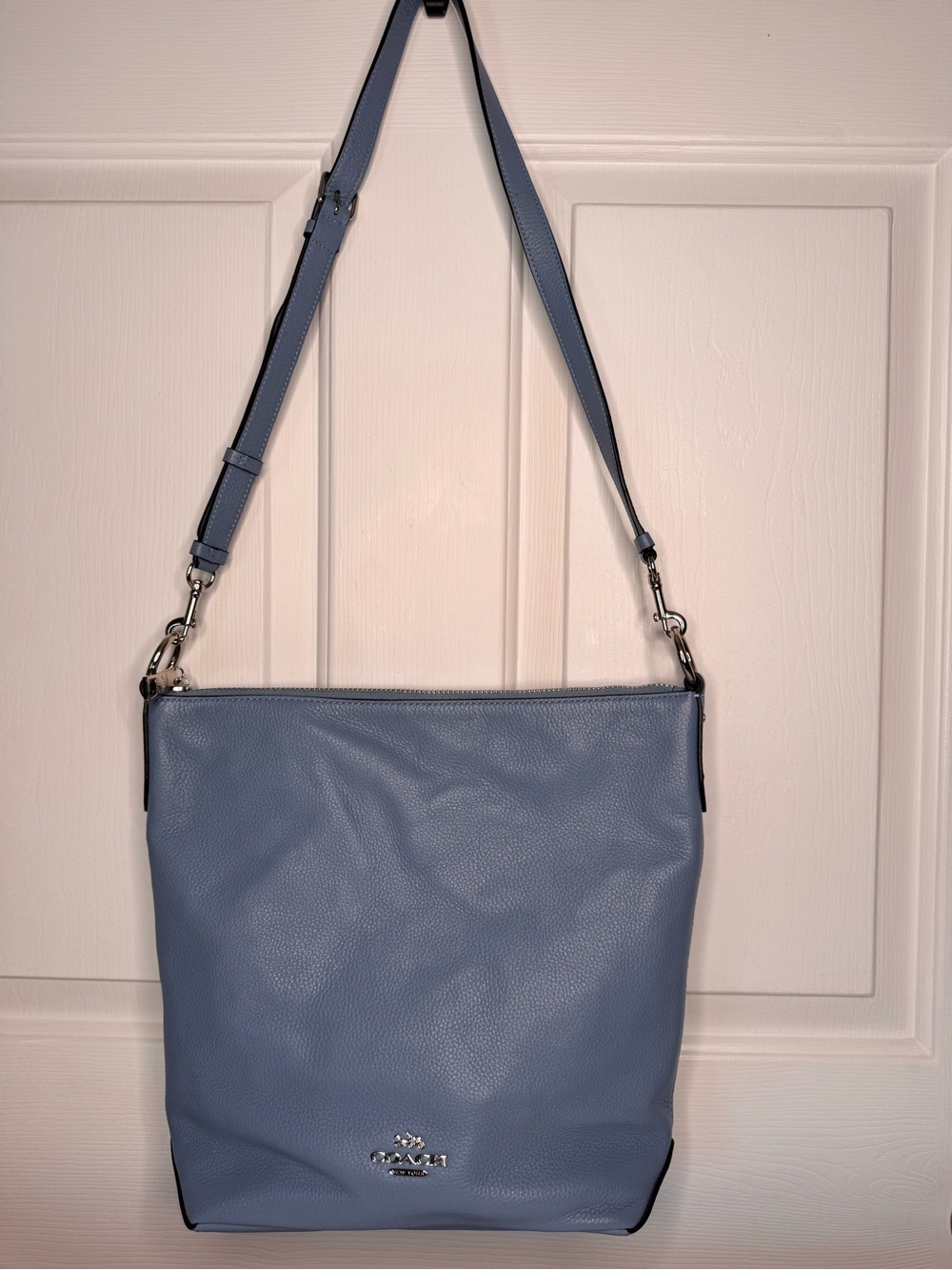 Coach Pebble Leather Shoulder Bag in Light Blue